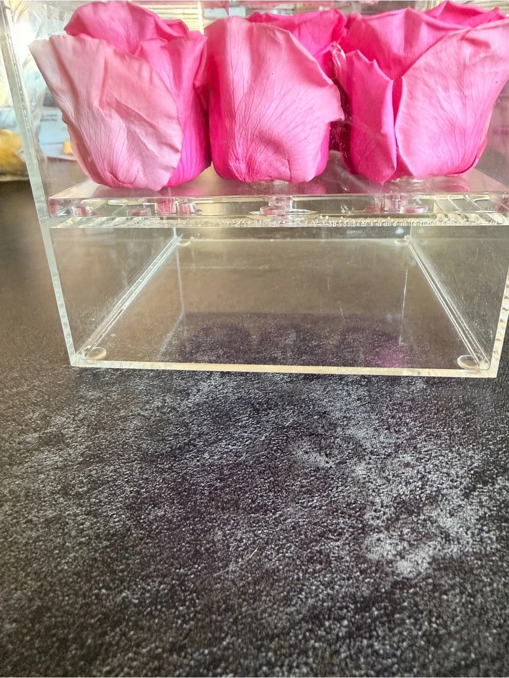 Venus et fleur pink 9 eternity roses in plastic container